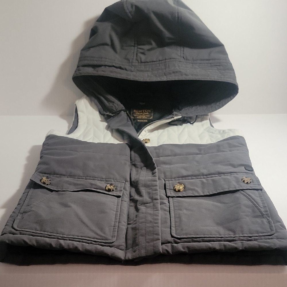 Gray Hooded Vest with Pockets